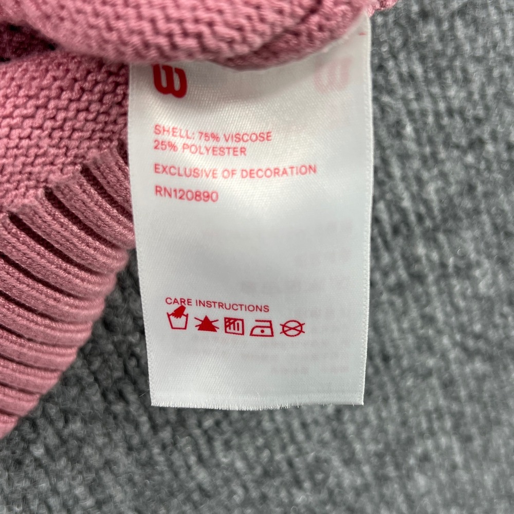 Wilson Golf Sweater Vest Women Large Pink Argyle Pointelle Retro Vintage Preppy - Picture 8 of 12